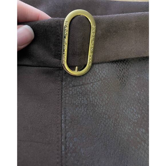 Marc Andrew Marc Womens Expresso Embossed Croc Print a Line Skirt Brown XL NEW - Picture 3 of 9